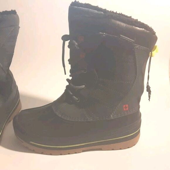 Swiss Tech Thinsulate Waterproof Leather Snow Boots – Kids Size 3 – Black - Picture 6 of 13